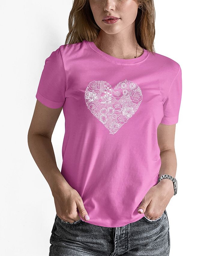 Женская футболка с короткими рукавами и надписью Word Art Heart Flowers LA Pop Art, розовый
Женская футболка с короткими рукавами и надписью Word Art Heart Flowers LA Pop Art, розовый