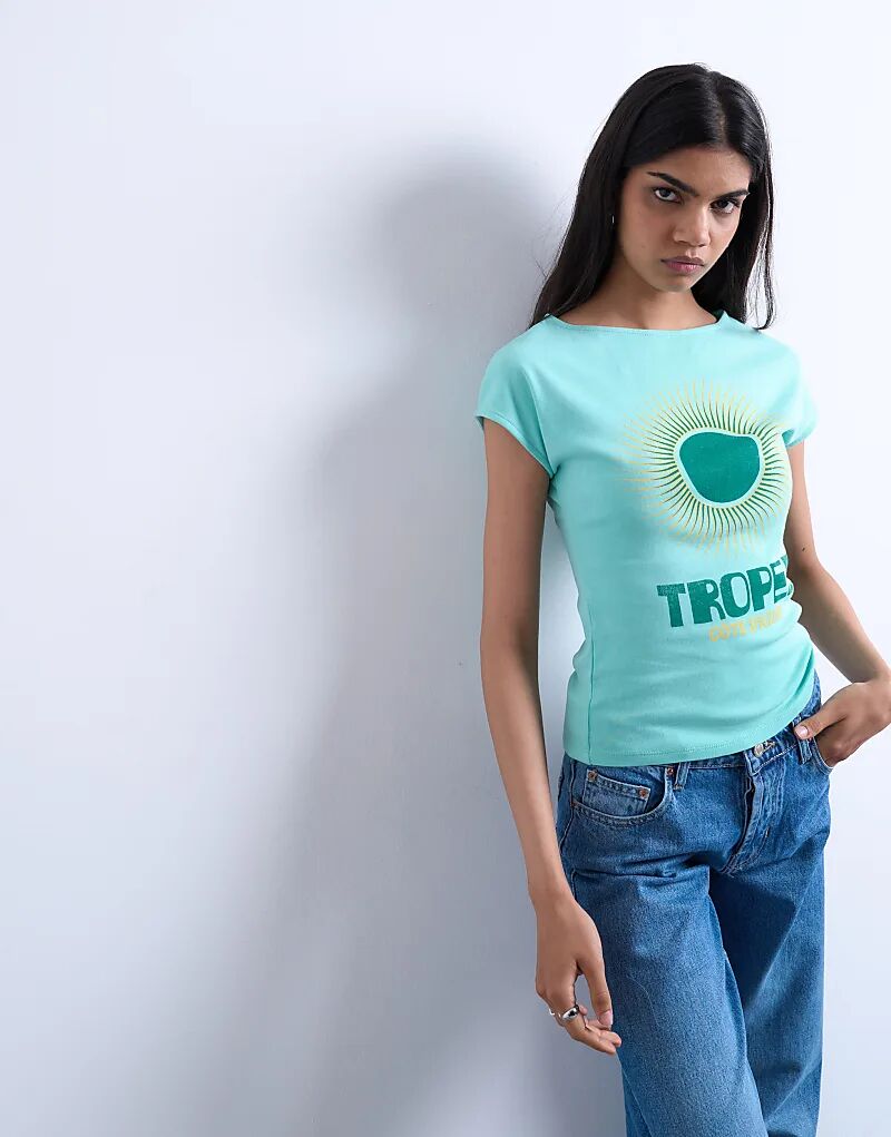 Футболка Topshop Tropez с короткими рукавами и вырезом-лодочкой, бирюзового цвета
Футболка Topshop Tropez с короткими рукавами и вырезом-лодочкой, бирюзового цвета