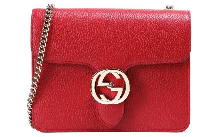 Сумка-почтальон из личиевого зерна кожи коровы красная GUCCI 
Сумка-почтальон из личиевого зерна кожи коровы красная GUCCI