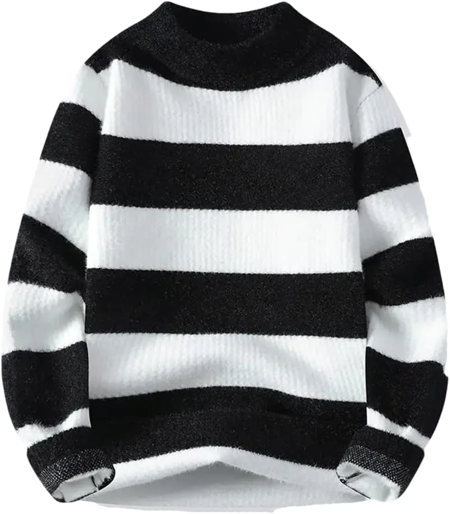 Мужской классический полосатый свитер вязаный Vintage Crew Neck
Мужской классический полосатый свитер вязаный Vintage Crew Neck