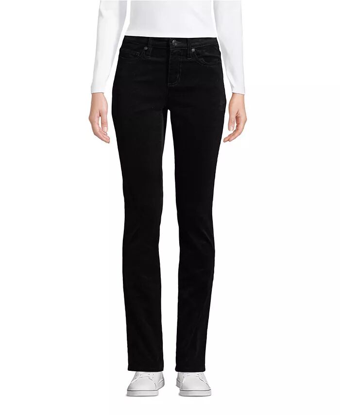 Маленькие прямые вельветовые брюки средней посадки Lands' End, черный
Маленькие прямые вельветовые брюки средней посадки Lands' End, черный