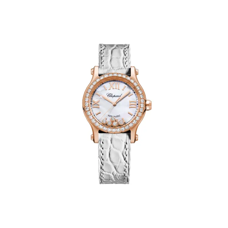 Chopard Автоматический механический механизм женские часы 30 мм белый циферблат 18K розовое золото корпус
Chopard Автоматический механический механизм женские часы 30 мм белый циферблат 18K розовое золото корпус