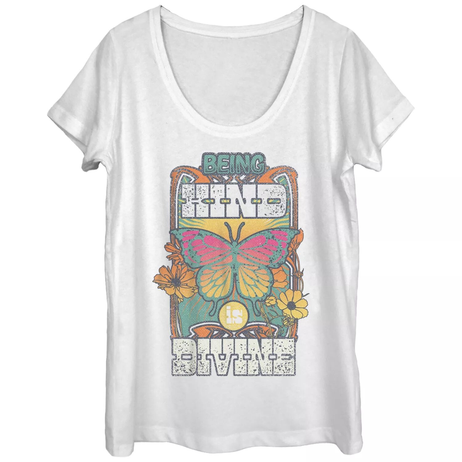 Футболка Juniors'being Kind Is Divine Butterfly с винтажным рисунком Licensed Character 
Футболка Juniors'being Kind Is Divine Butterfly с винтажным рисунком Licensed Character