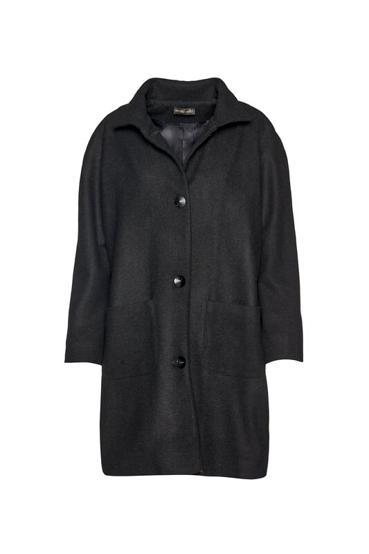 Черное пальто из смеси шерсти и шелка Conquista, черный
Черное пальто из смеси шерсти и шелка Conquista, черный