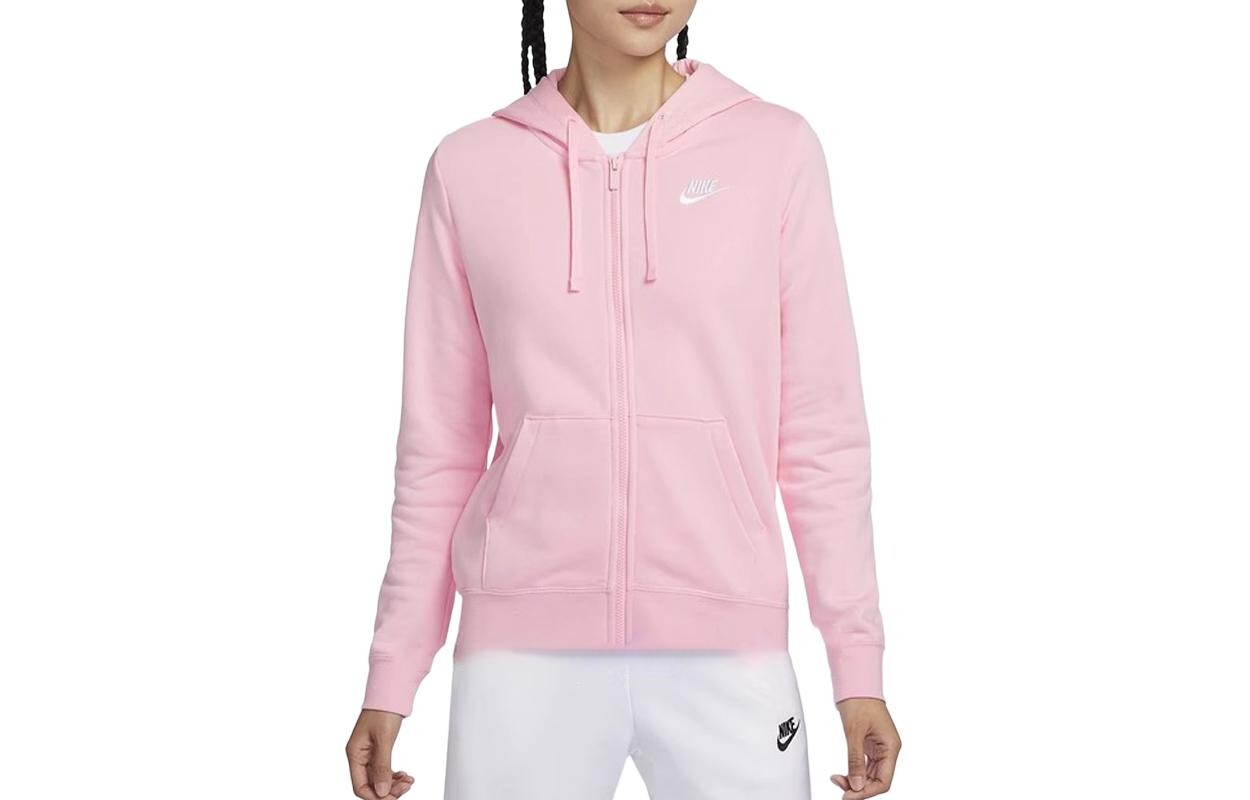 Женская флисовая толстовка с капюшоном на молнии Sportswear Club, розовая Nike
Женская флисовая толстовка с капюшоном на молнии Sportswear Club, розовая Nike