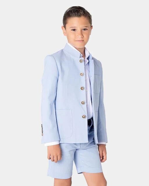 Куртка из льняной ткани для мальчика с воротником-стойкой Spagnolo, светло-синий
Куртка из льняной ткани для мальчика с воротником-стойкой Spagnolo, светло-синий