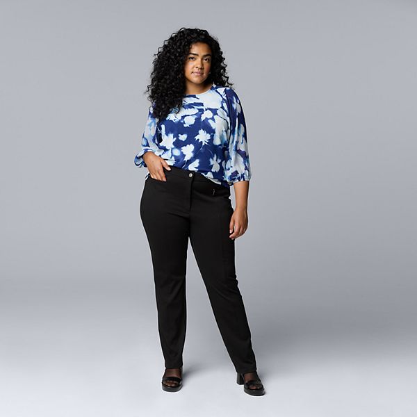 Брюки Plus size mid-rise slim ponte Simply Vera Vera Wang, Black
Брюки Plus size mid-rise slim ponte Simply Vera Vera Wang, Black