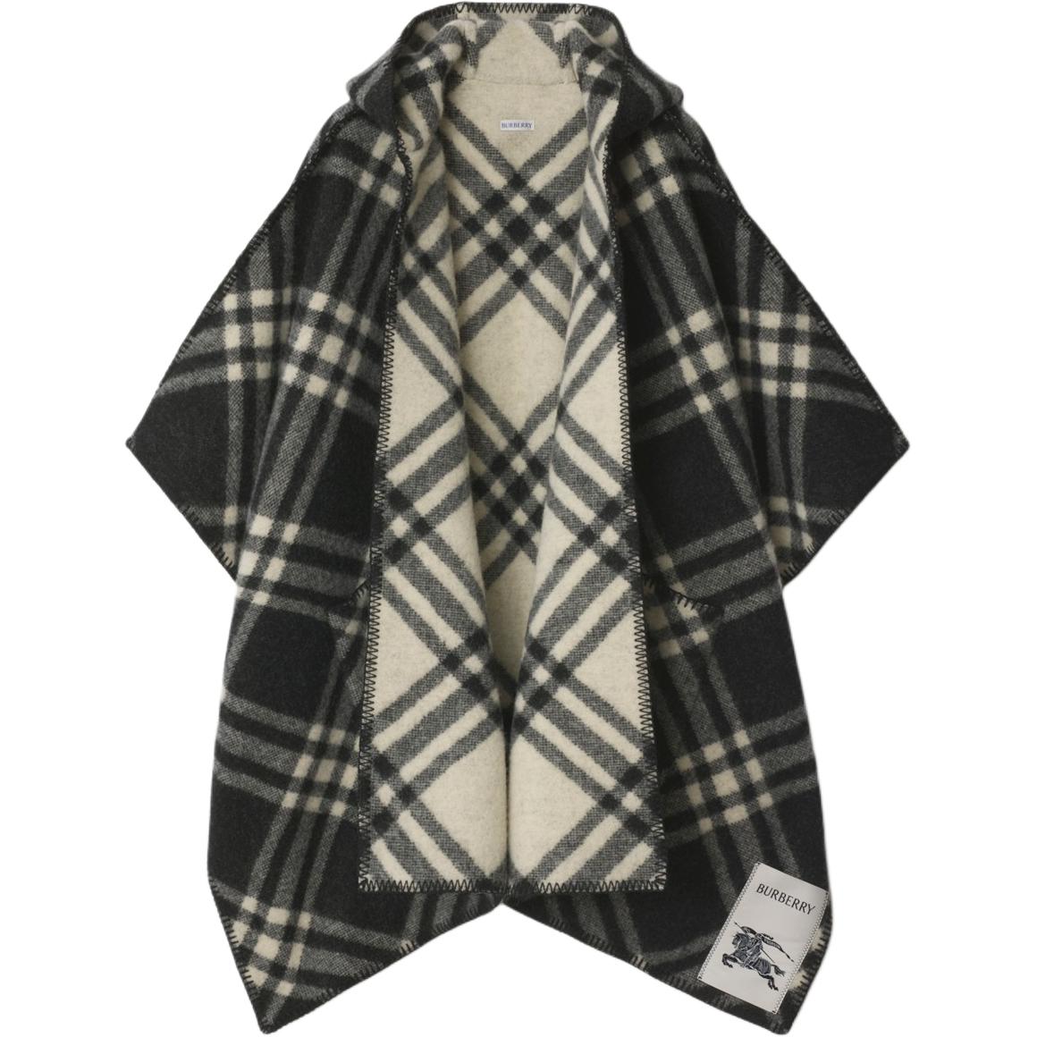 Капюшонный шерстяной плащ в клетку Burberry, черный
Капюшонный шерстяной плащ в клетку Burberry, черный