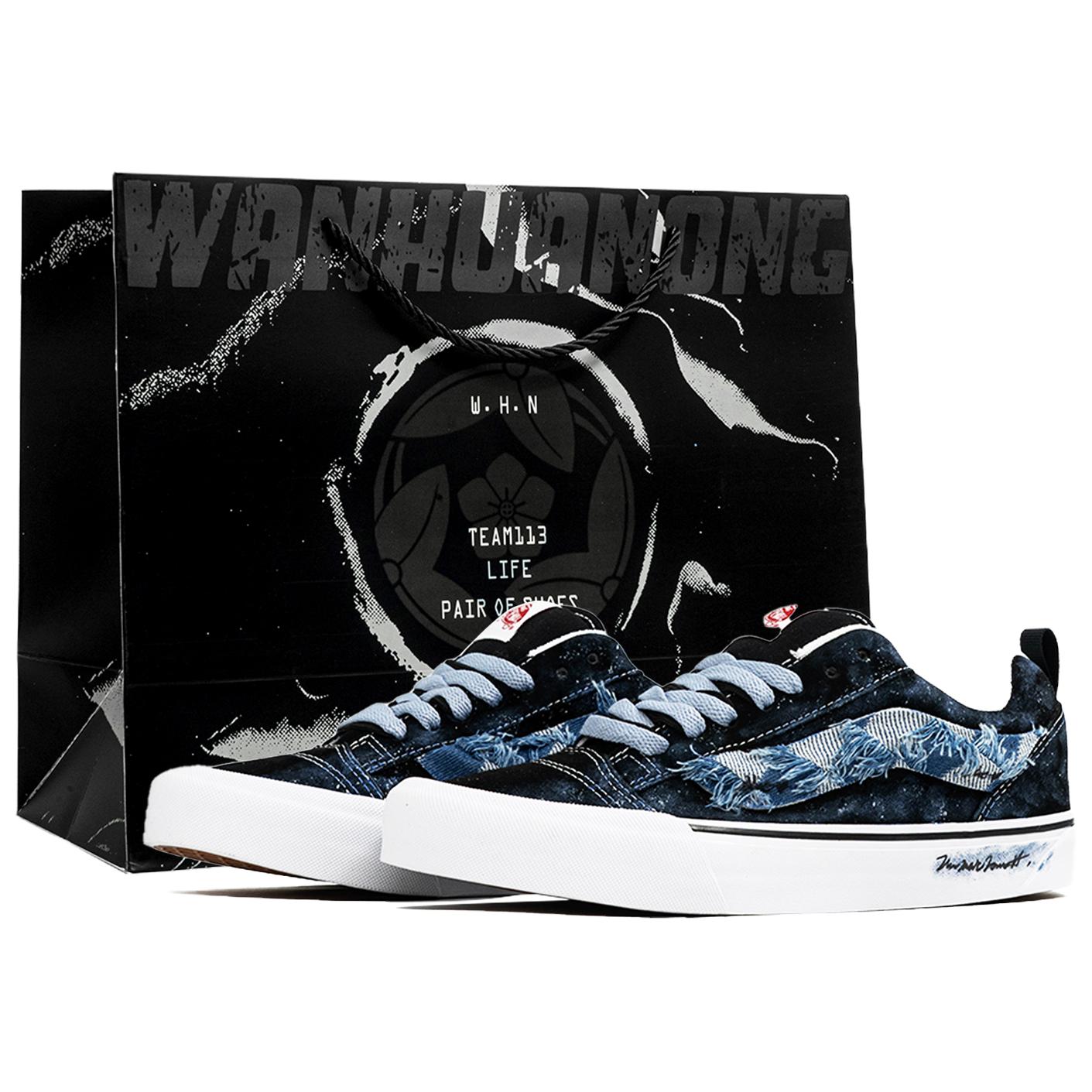 Vans Knu Skool Wan Hua Nong, Haze Blue Grid, Shopping Bag Abrasion Resistant Low top Skateboard Shoes Unisex Black Blue
Vans Knu Skool Wan Hua Nong, Haze Blue Grid, Shopping Bag Abrasion Resistant Low top Skateboard Shoes Unisex Black Blue