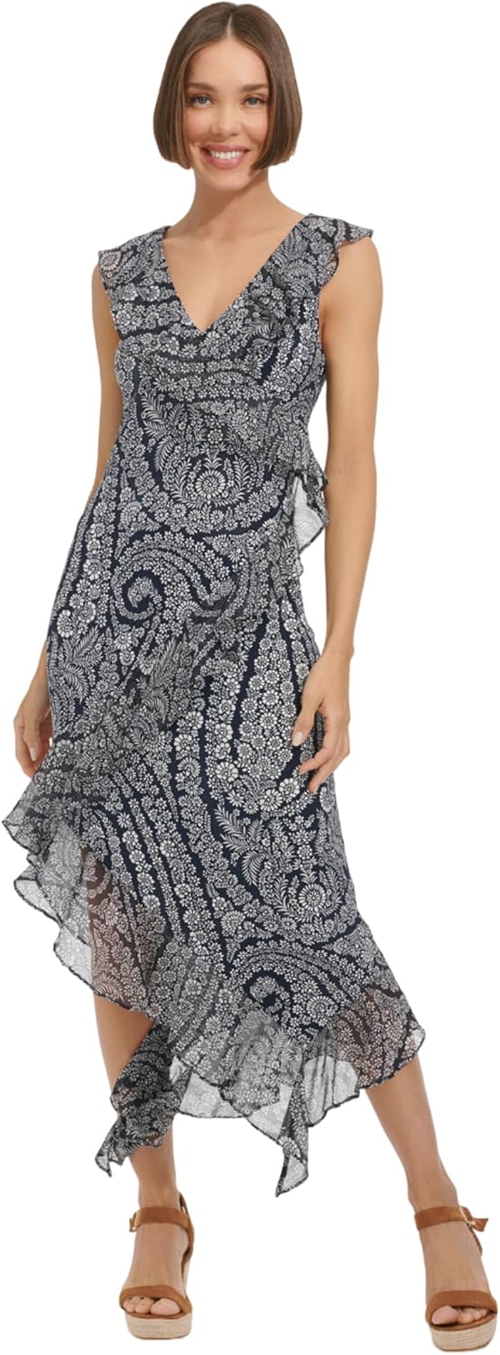 Женское платье-комбинация макси с рукавами-крылышками и V-образным вырезом от Tommy Hilfiger, Sky Captain/Ivory
Женское платье-комбинация макси с рукавами-крылышками и V-образным вырезом от Tommy Hilfiger, Sky Captain/Ivory