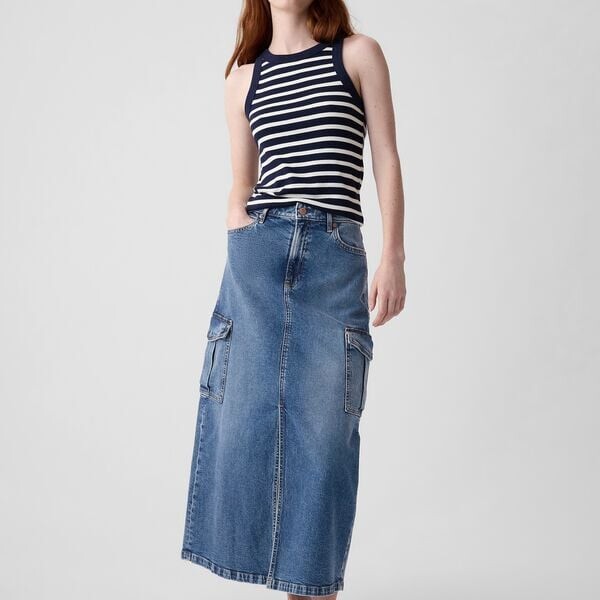 Длинная юбка-карго из денима Gap, синий
Длинная юбка-карго из денима Gap, синий