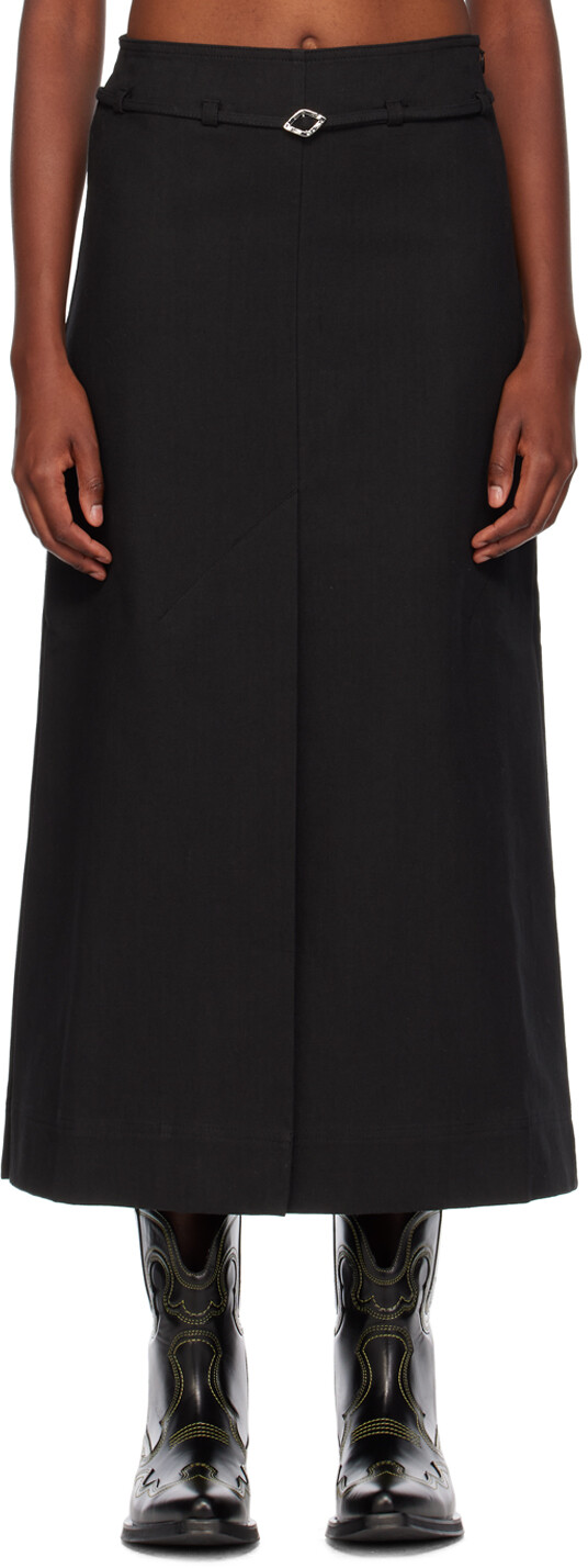 Черная длинная юбка с разрезом GANNI
Черная длинная юбка с разрезом GANNI