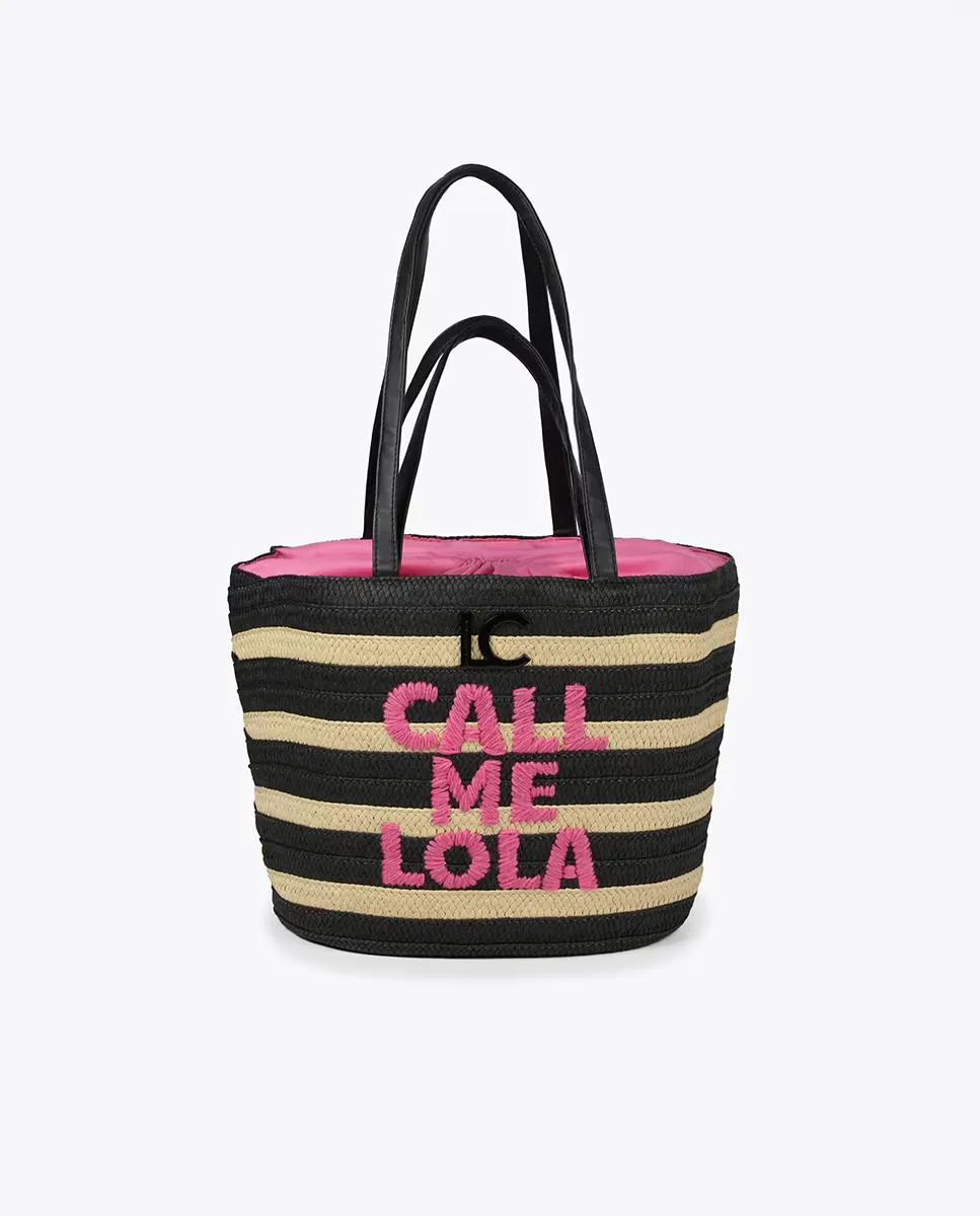 Женская полосатая сумка-тоут с декоративной надписью Lola Casademunt, черный
Женская полосатая сумка-тоут с декоративной надписью Lola Casademunt, черный