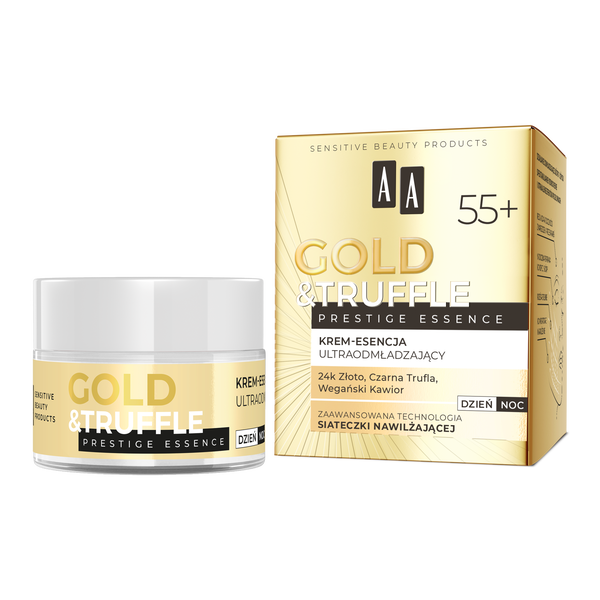Ультраомолаживающий крем-эссенция для лица 55+, 50 мл Aa Gold & truffles prestige essence 
Ультраомолаживающий крем-эссенция для лица 55+, 50 мл Aa Gold & truffles prestige essence