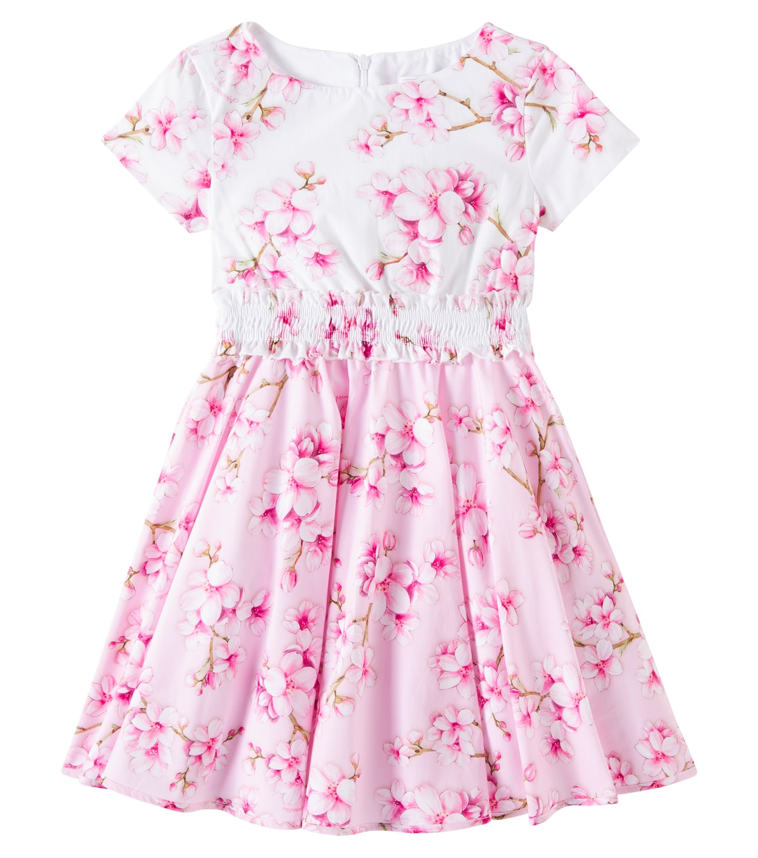 Платье из принтованного хлопка Monnalisa, Bianco+Rosafairytale 
Платье из принтованного хлопка Monnalisa, Bianco+Rosafairytale