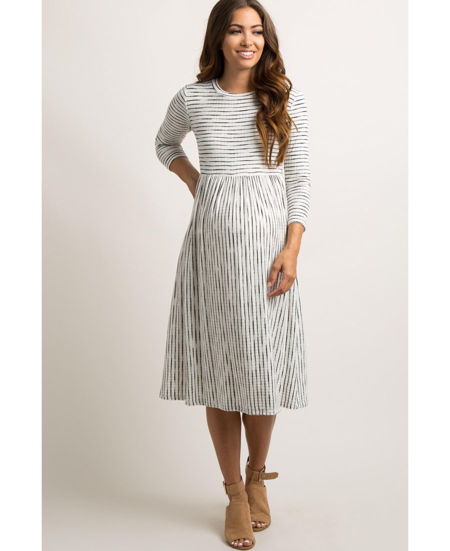 Платье миди для беременных, цвет слоновой кости, в рубчик и полоску Pinkblush, Ivory
Платье миди для беременных, цвет слоновой кости, в рубчик и полоску Pinkblush, Ivory