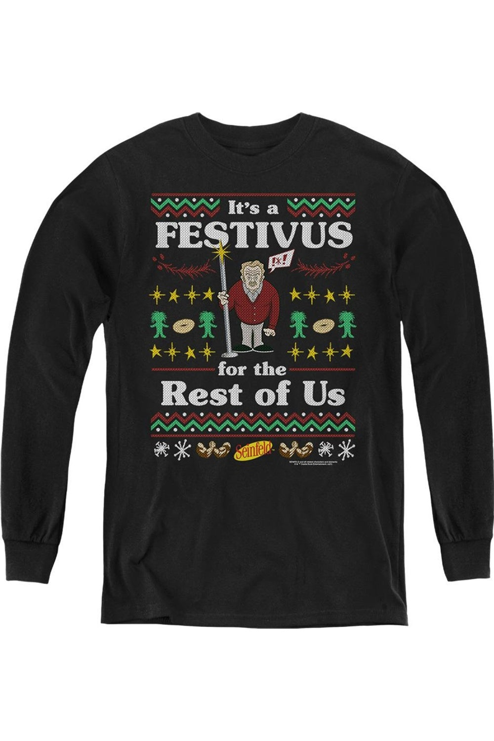 Футболка с длинным рукавом Seinfeld Festive Festivus для молодежи Gildan, черный
Футболка с длинным рукавом Seinfeld Festive Festivus для молодежи Gildan, черный