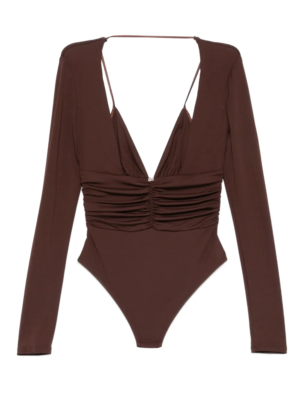Боди с длинными рукавами и сборками Elisabetta Franchi, коричневый
Боди с длинными рукавами и сборками Elisabetta Franchi, коричневый
