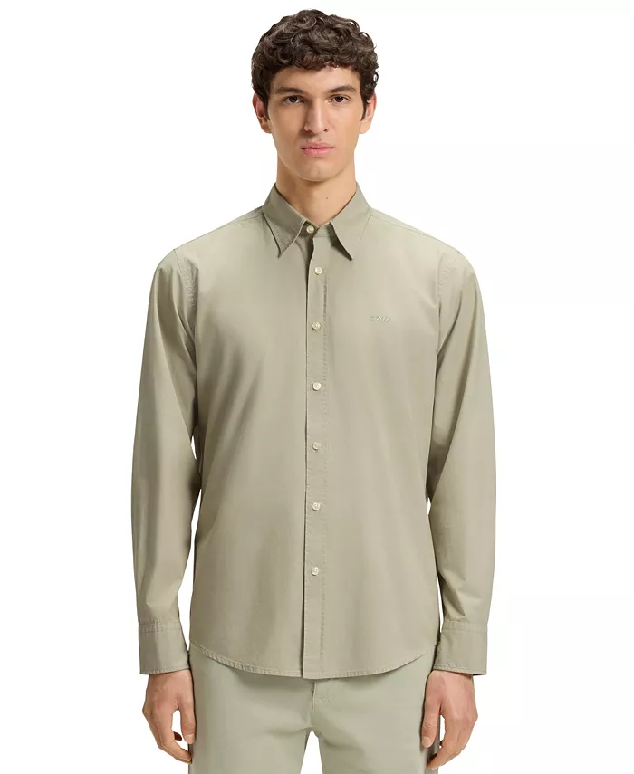 Мужская классическая рубашка из хлопкового поплина Hugo Boss, зеленый
Мужская классическая рубашка из хлопкового поплина Hugo Boss, зеленый