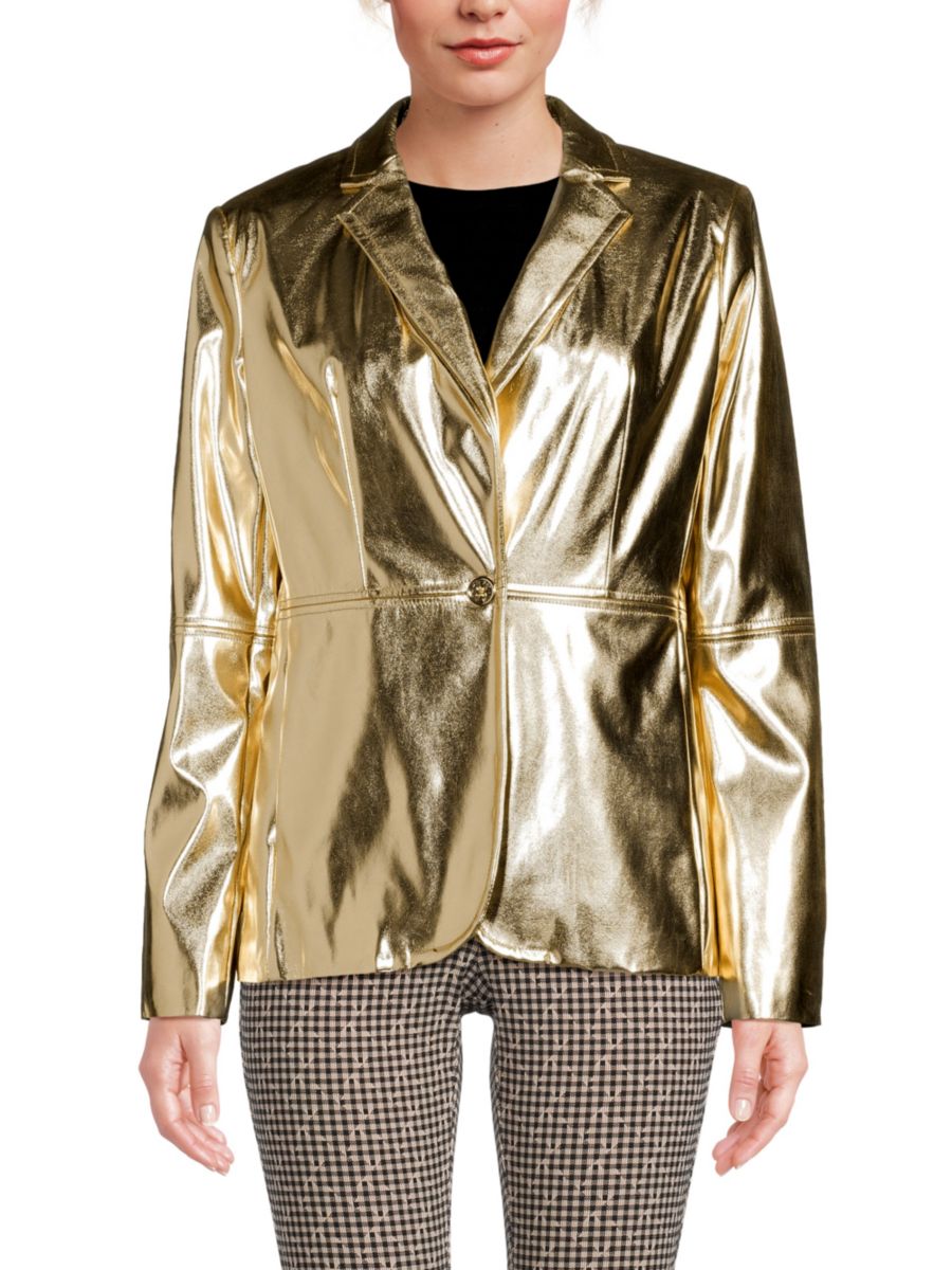 Блейзер из металлизированной искусственной кожи Tommy Hilfiger, золотой
Блейзер из металлизированной искусственной кожи Tommy Hilfiger, золотой