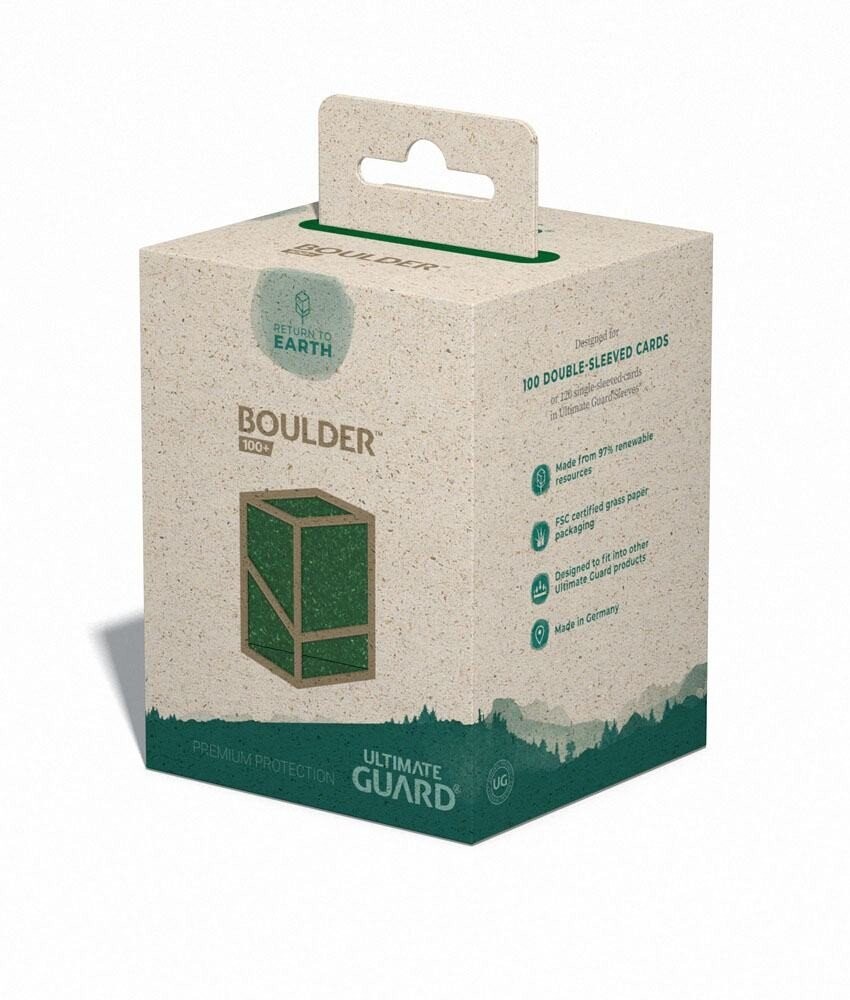 Чехол для колоды Return To Earth Boulder Deck 100+ Стандартный зеленый Ultimate Guard 
Чехол для колоды Return To Earth Boulder Deck 100+ Стандартный зеленый Ultimate Guard