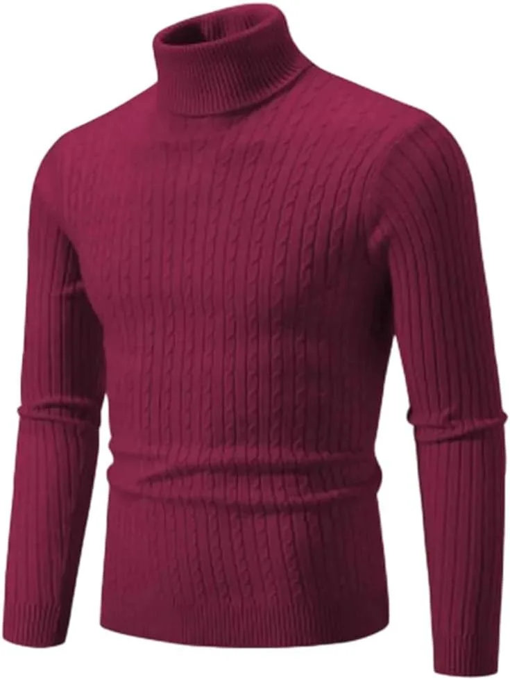 Мужской свитер с высоким воротником, однотонный, теплый, вязаный
Мужской свитер с высоким воротником, однотонный, теплый, вязаный