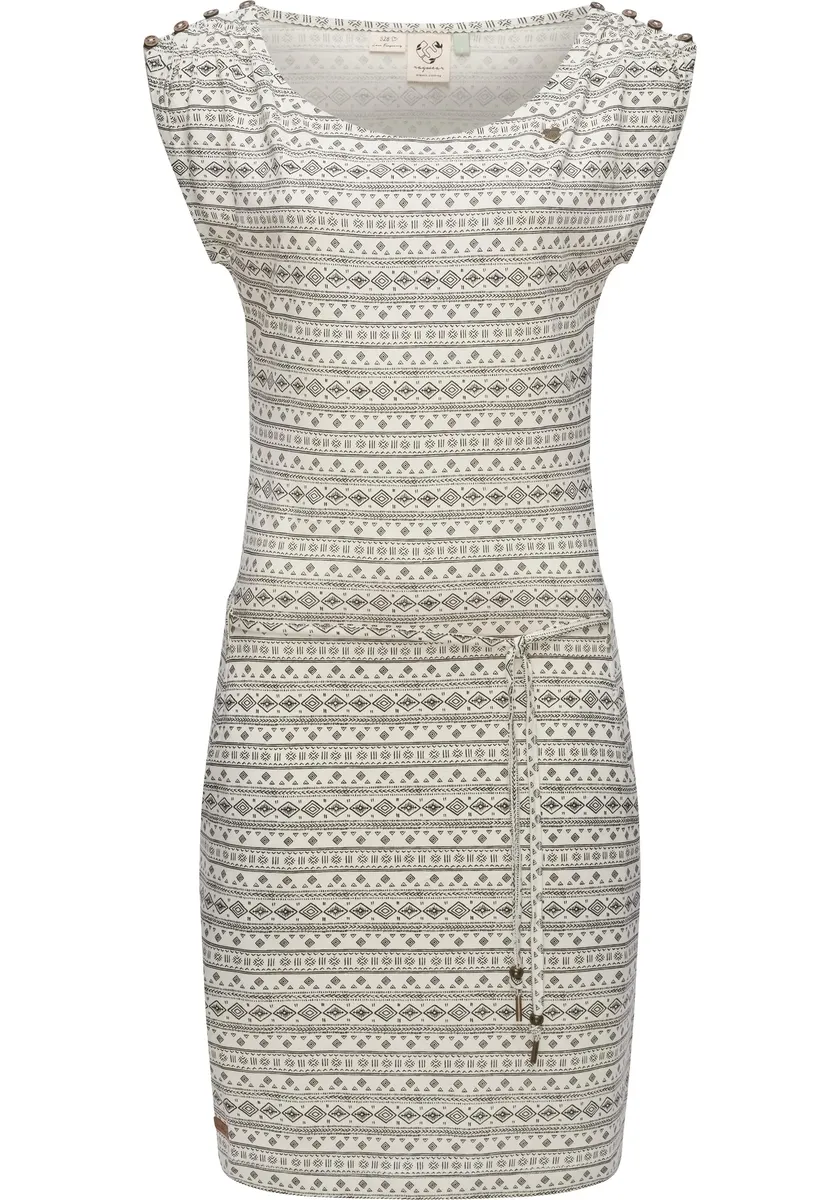 Платье-рубашка в стиле рэгвир "Chego Organic", стильное летнее платье с завязывающимся ремешком Ragwear, кремовый