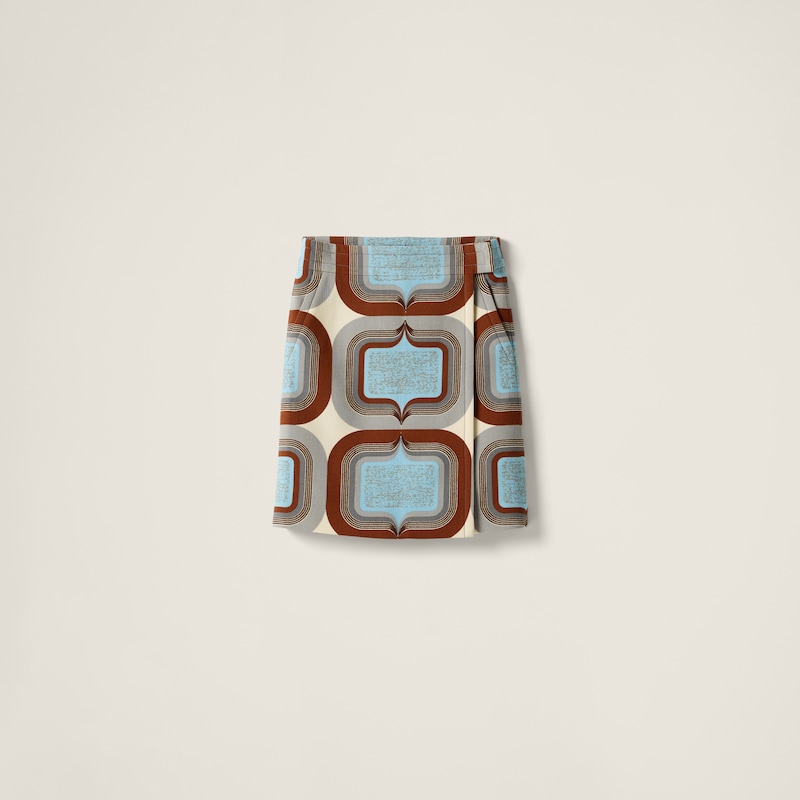 Юбка из тканого материала с принтом Miu Miu, мультиколор 
Юбка из тканого материала с принтом Miu Miu, мультиколор