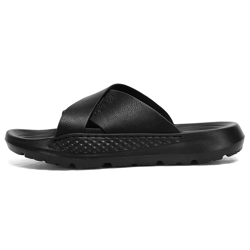 Тапочки-слайды из кожи с прошивкой EVA, противоскользящие, с амортизацией, мужские Mulinsen, Black
Тапочки-слайды из кожи с прошивкой EVA, противоскользящие, с амортизацией, мужские Mulinsen, Black