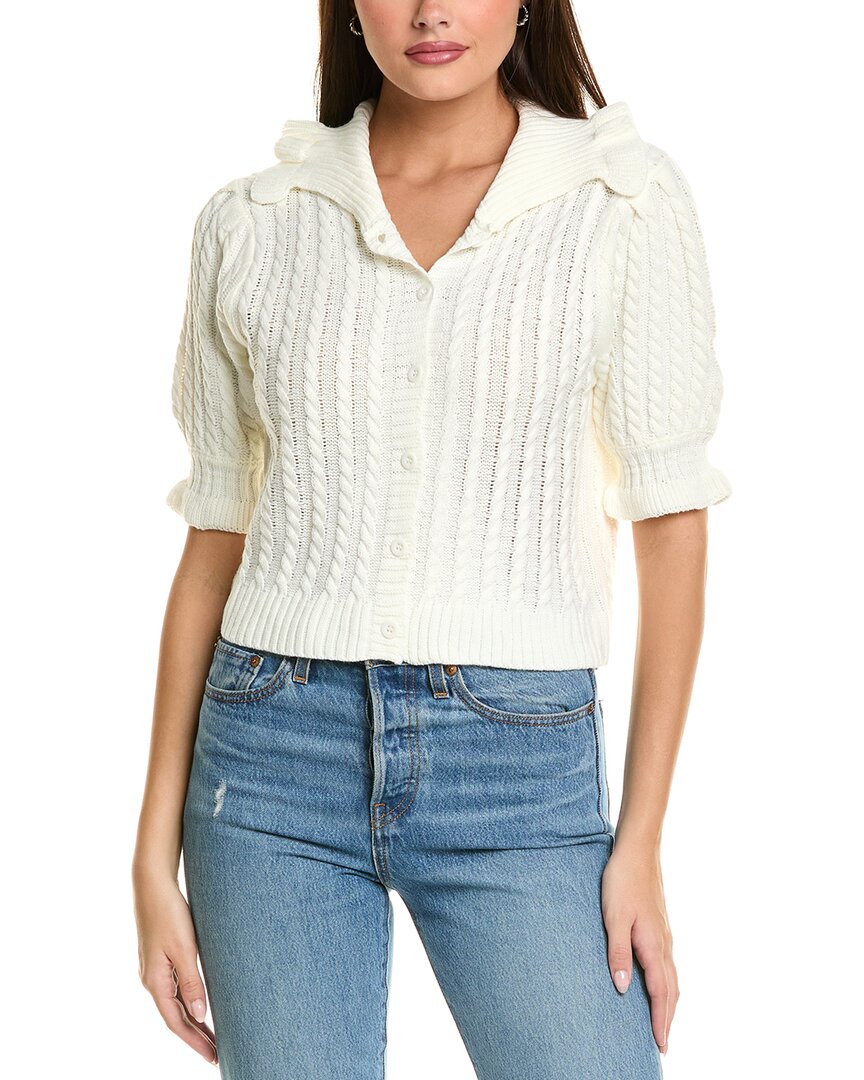 CELESTINE SEI Кардиган с воротником-рюшем, белый
CELESTINE SEI Кардиган с воротником-рюшем, белый