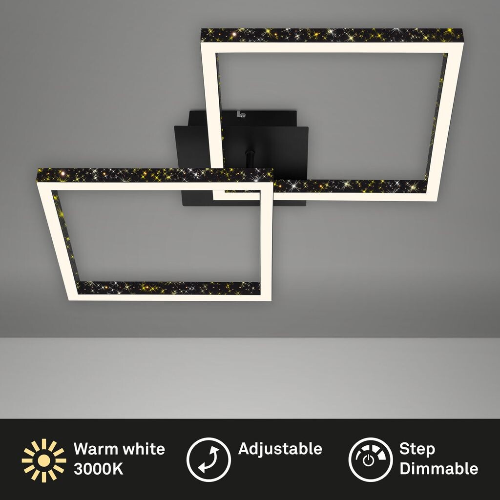 Briloner Leuchten FRAME - настенный и потолочный светильник - 3751015 - эффект блеска благодаря оптике с лазерными отверстиями - плавная регулировка яркости - поворотный - функция памяти - 52 x 52 x 9,5 см, черный
Briloner Leuchten FRAME - настенный и потолочный светильник - 3751015 - эффект блеска благодаря оптике с лазерными отверстиями - плавная регулировка яркости - поворотный - функция памяти - 52 x 52 x 9,5 см, черный