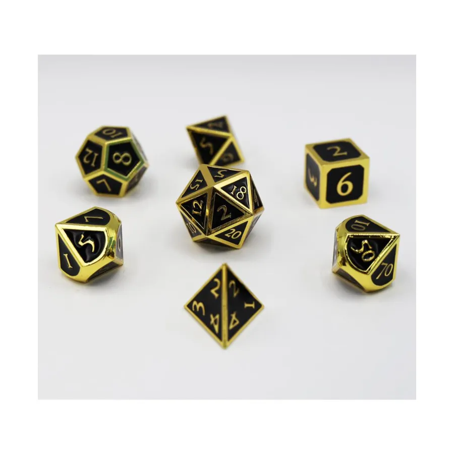 Набор Poly — оникс с золотом (7), Dice Sets - Metal (Foam Brain Games)
Набор Poly — оникс с золотом (7), Dice Sets - Metal (Foam Brain Games)