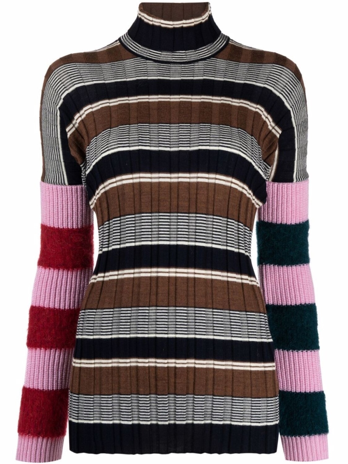 Джемпер в полоску с высоким воротником colville, коричневый
Джемпер в полоску с высоким воротником colville, коричневый