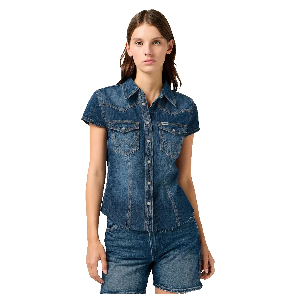 Укороченная рубашка с коротким рукавом Wrangler, синий
Укороченная рубашка с коротким рукавом Wrangler, синий