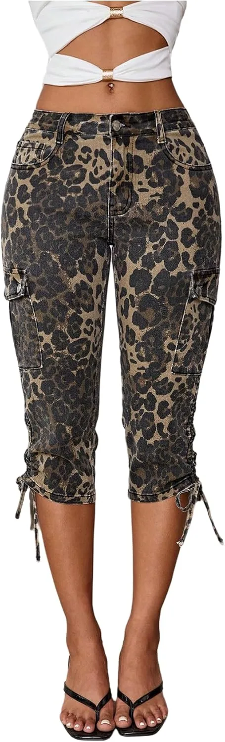 Женские джинсы WDIRARA с леопардовым принтом, капри, карго
Женские джинсы WDIRARA с леопардовым принтом, капри, карго