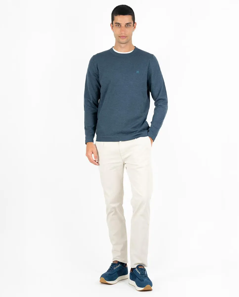 Мужской хлопковый свитер с круглым вырезом Makarthy, темно-синий
Мужской хлопковый свитер с круглым вырезом Makarthy, темно-синий