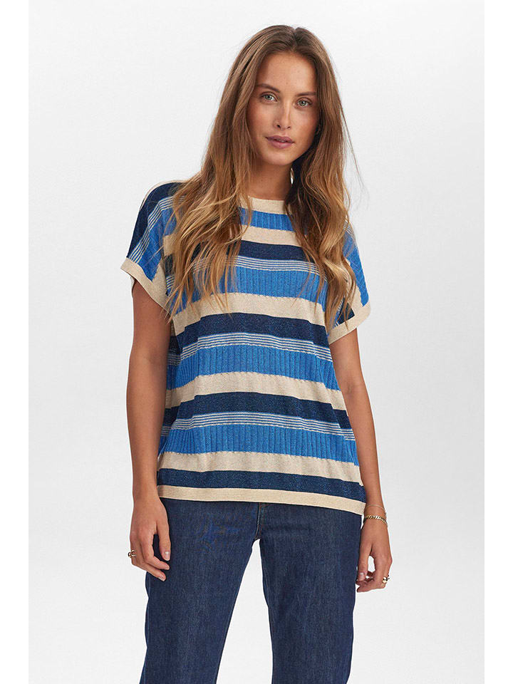 Трикотажная рубашка синего/бежевого цвета NÜMPH
Трикотажная рубашка синего/бежевого цвета NÜMPH