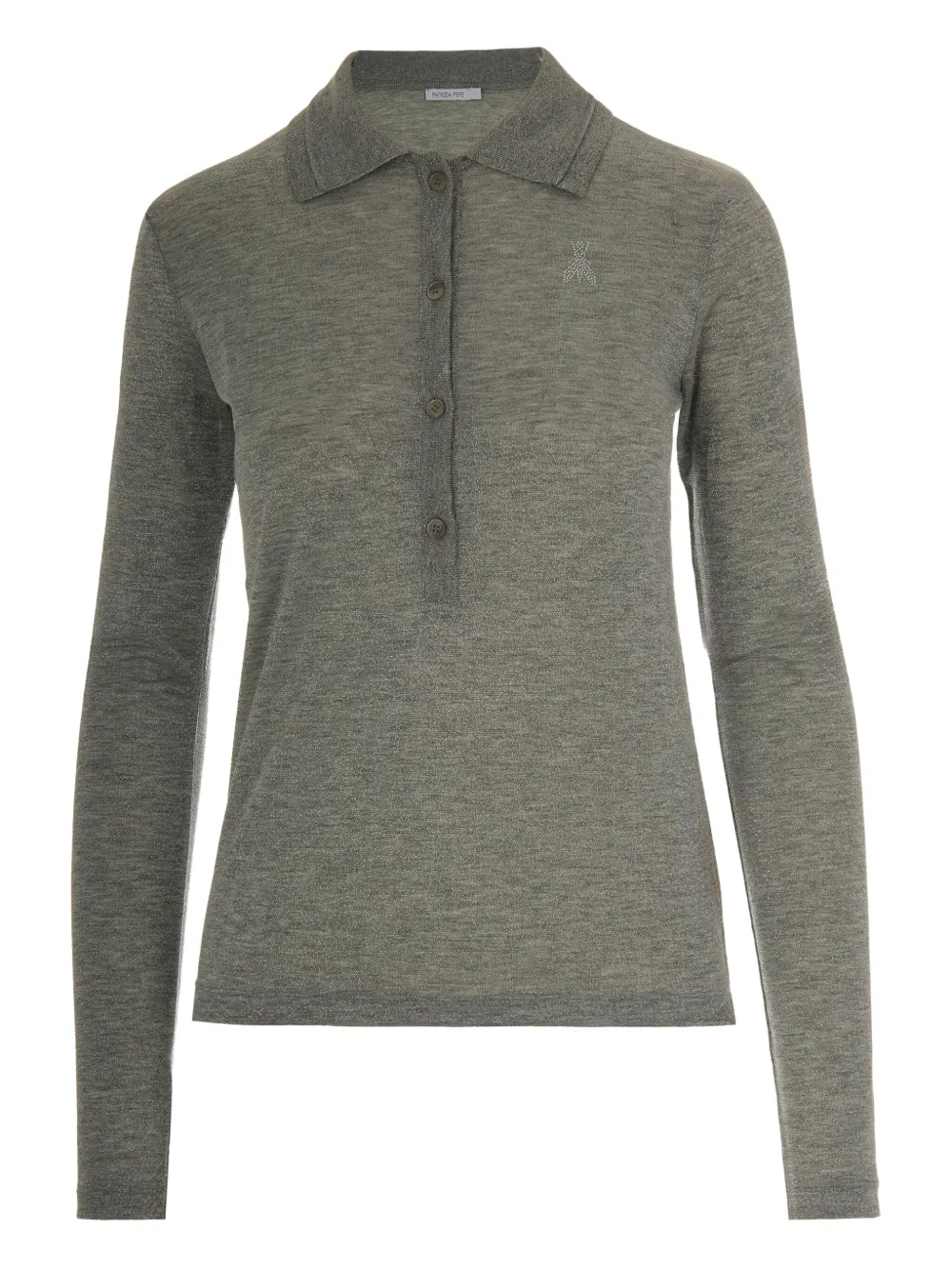 Рубашка поло с вышивкой Patrizia Pepe, серый 
Рубашка поло с вышивкой Patrizia Pepe, серый