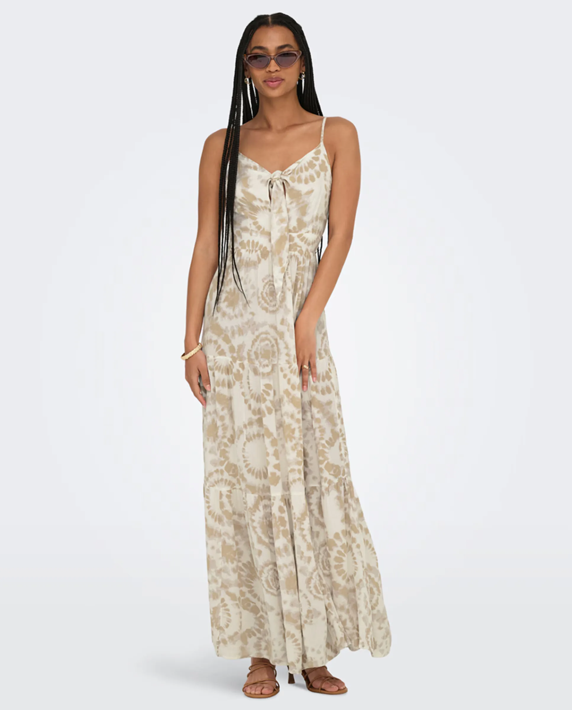 Длинное платье с узлом спереди без рукавов Only, коричневый
Длинное платье с узлом спереди без рукавов Only, коричневый