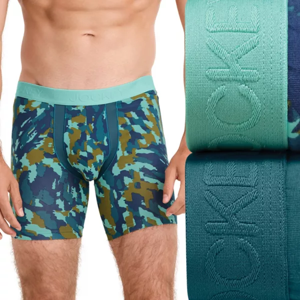 Просторные хлопковые трусы-боксеры 15 см с защитой от натирания, 2 шт Jockey, мультиколор 
Просторные хлопковые трусы-боксеры 15 см с защитой от натирания, 2 шт Jockey, мультиколор