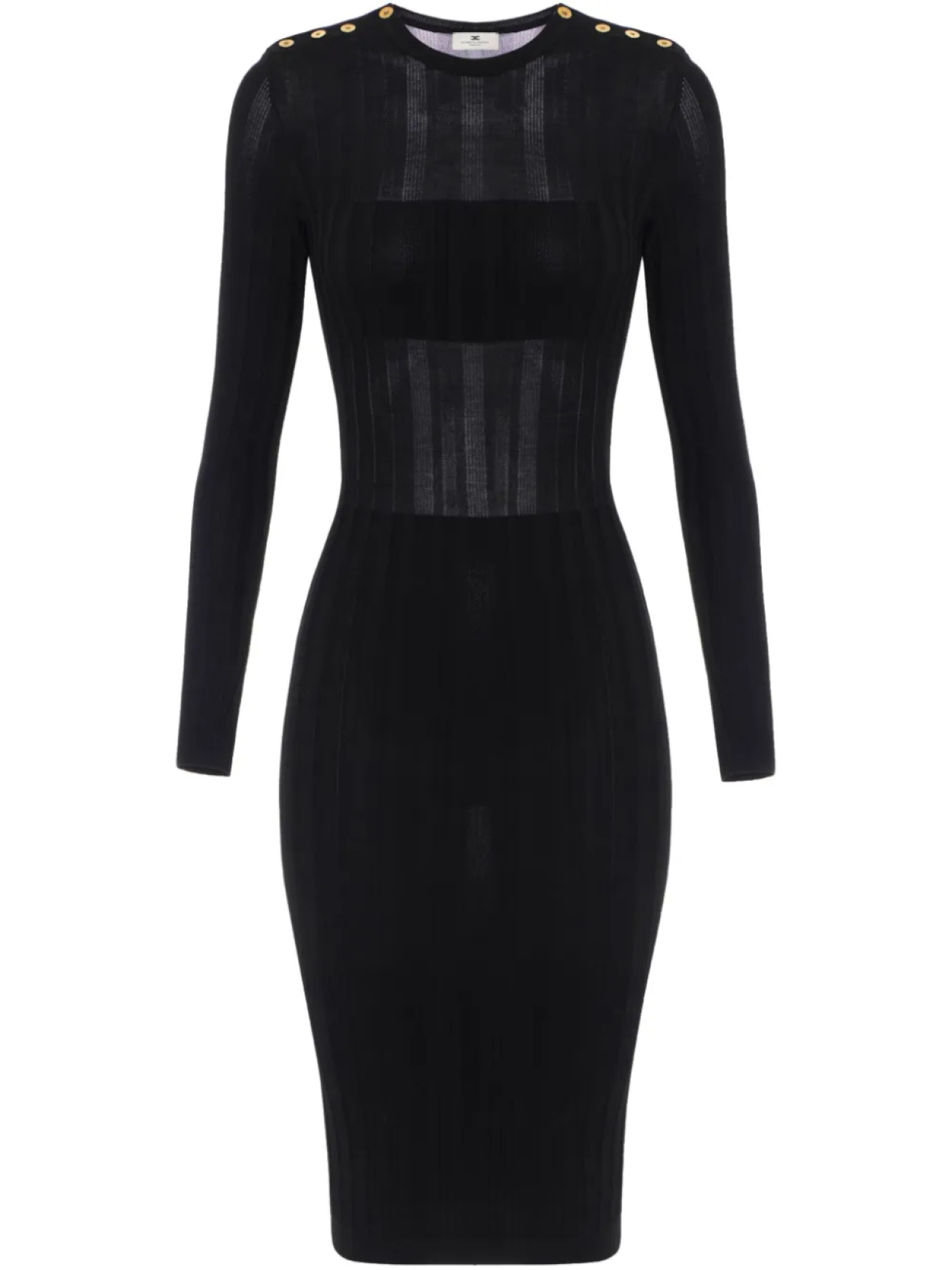 Полупрозрачное платье миди в рубчик Elisabetta Franchi, черный
Полупрозрачное платье миди в рубчик Elisabetta Franchi, черный