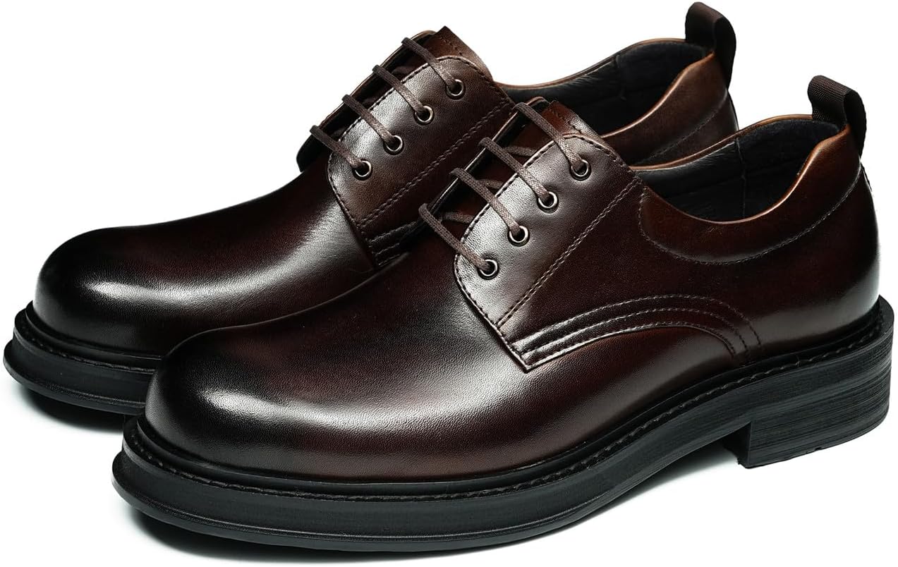 Мужские классические туфли Santimon Derby - туфли-оксфорды с простым носком на шнуровке из натуральной кожи с амортизирующей стелькой и противоскользящей массивной подошвой - для работы, свадьбы и повседневной носки, коричневый
Мужские классические туфли Santimon Derby - туфли-оксфорды с простым носком на шнуровке из натуральной кожи с амортизирующей стелькой и противоскользящей массивной подошвой - для работы, свадьбы и повседневной носки, коричневый