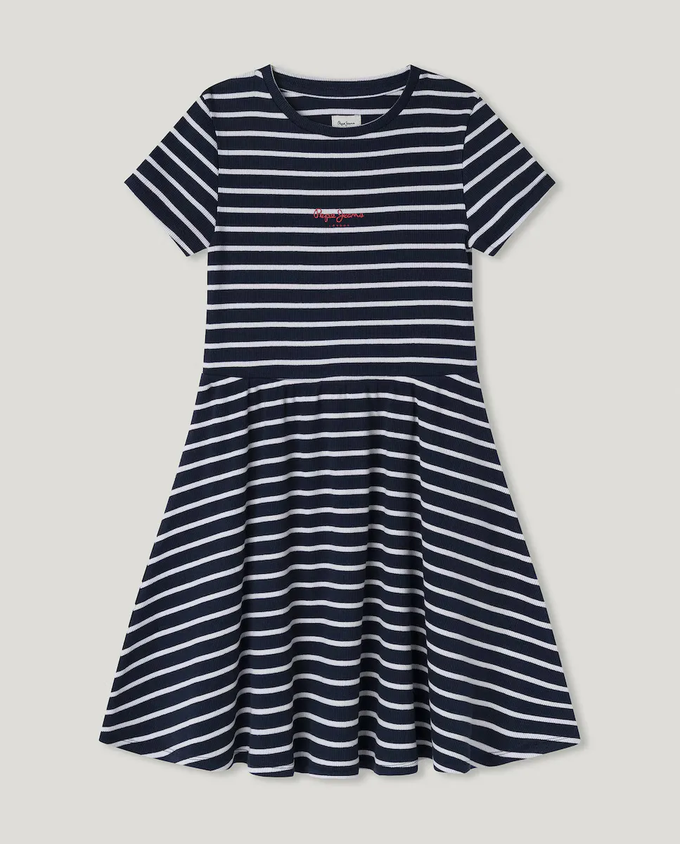 Полосатое платье для девочки-фигуристки Pepe Jeans, темно-синий
Полосатое платье для девочки-фигуристки Pepe Jeans, темно-синий