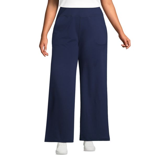 Просторные брюки с высокой посадкой и широкими штанинами для полных Lands' End, синий
Просторные брюки с высокой посадкой и широкими штанинами для полных Lands' End, синий