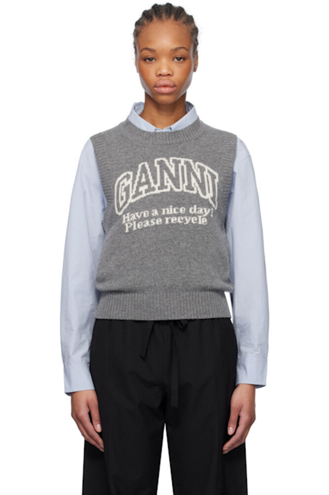 Серый графический жилет GANNI
Серый графический жилет GANNI