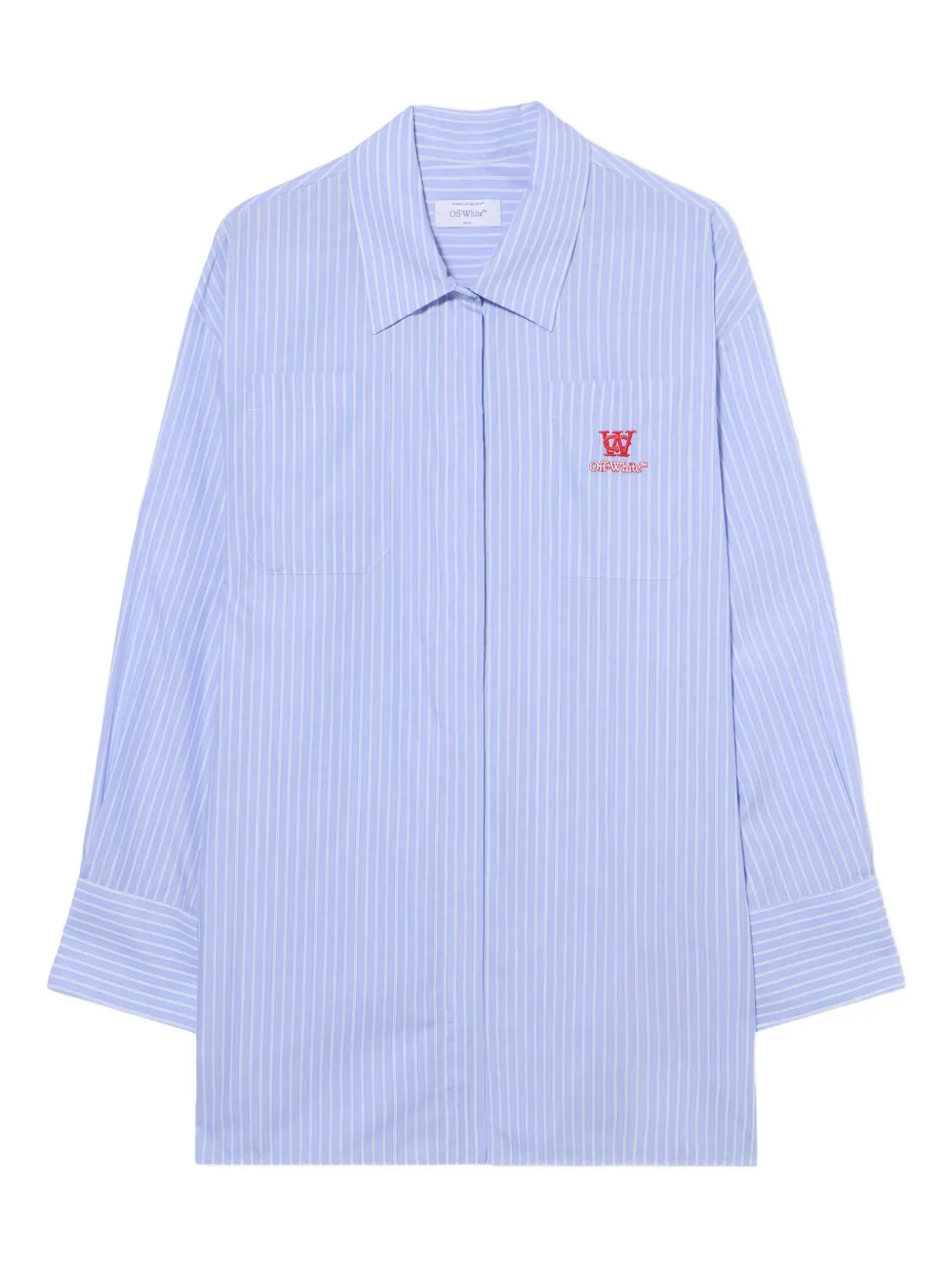 Мини-платье-рубашка из полосатого поплина Off-White, синий
Мини-платье-рубашка из полосатого поплина Off-White, синий