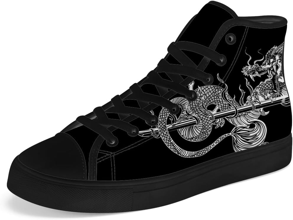 Высокие кеды из холста с драконом для мужчин и женщин, китайские кеды с драконом на высокой подошве, шнуровка, повседневная обувь, подарок для мужчин и женщин Chebing, белый/черный
Высокие кеды из холста с драконом для мужчин и женщин, китайские кеды с драконом на высокой подошве, шнуровка, повседневная обувь, подарок для мужчин и женщин Chebing, белый/черный