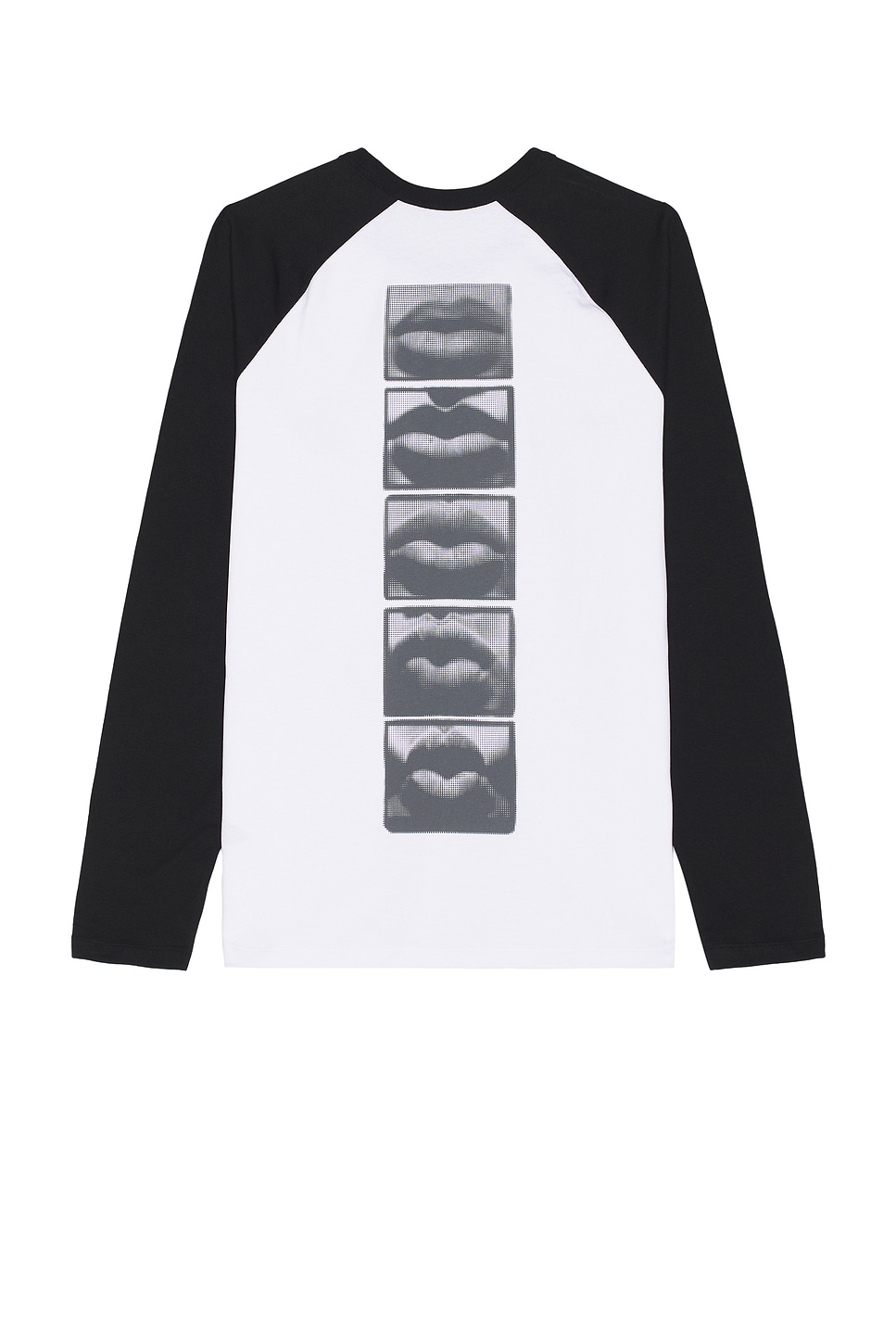 Футболка с длинным рукавом и принтом «Губы» реглан BALMAIN, белый/черный 
Футболка с длинным рукавом и принтом «Губы» реглан BALMAIN, белый/черный