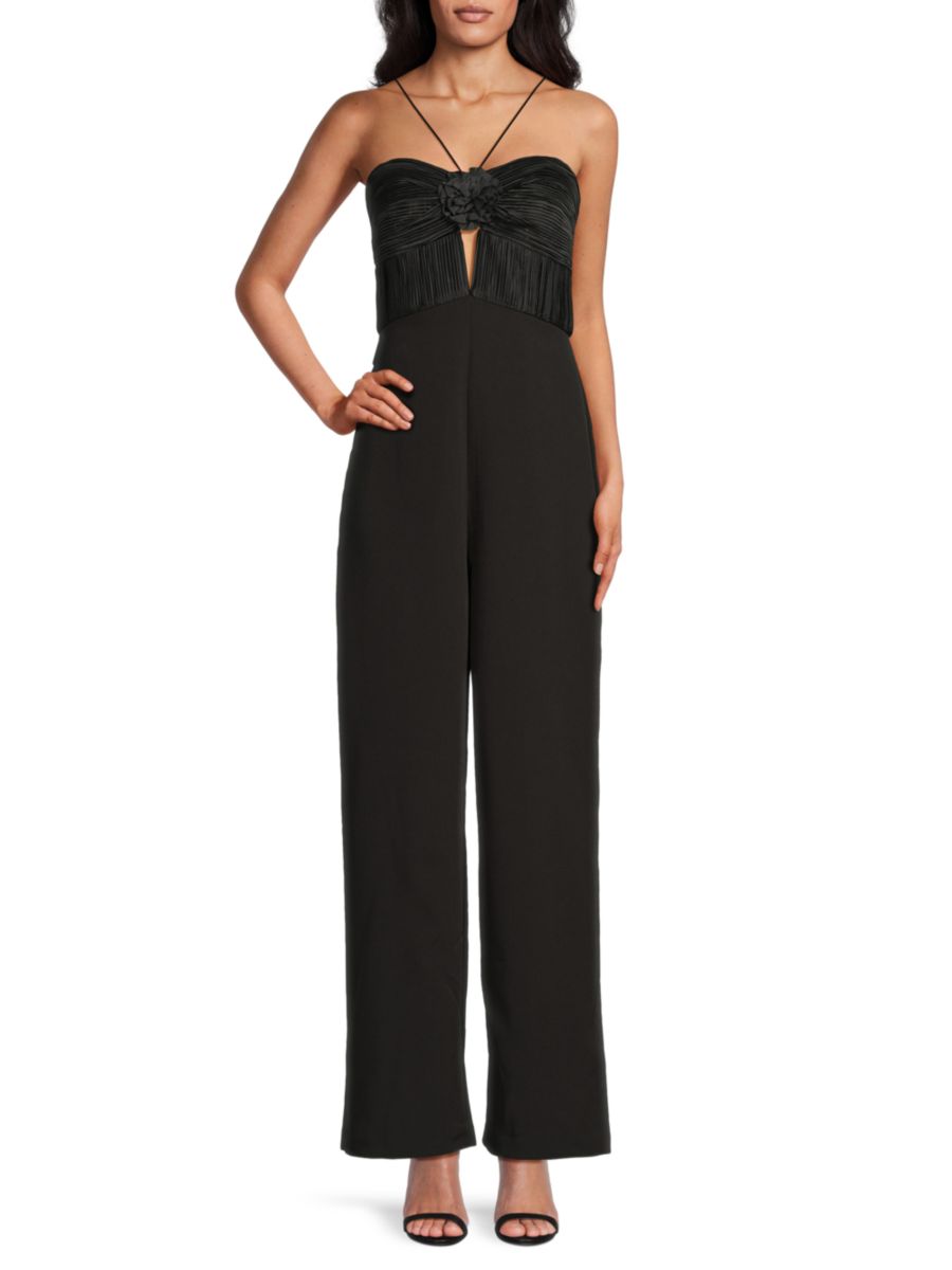 Комбинезон Quindell Rosette с вырезом и атласной отделкой, широкими штанинами Amur, черный
Комбинезон Quindell Rosette с вырезом и атласной отделкой, широкими штанинами Amur, черный