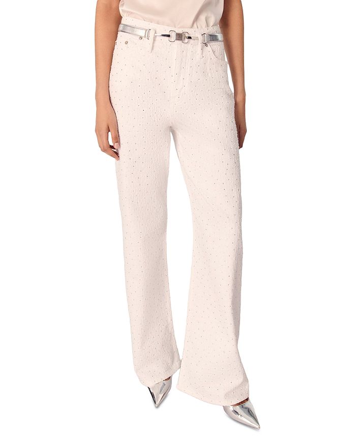 Широкие джинсы с пайетками Maje, белый
Широкие джинсы с пайетками Maje, белый